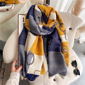 Reversible Vegan Cashmere Large Warm Shawl